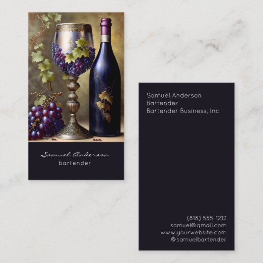 Barkeeper-Visitenkarten Visitenkarte (Vorne/Hinten)