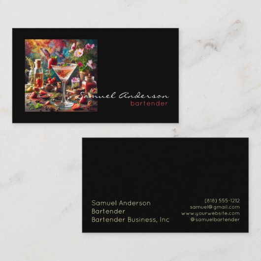 Barkeeper-Visitenkarten Visitenkarte (Vorne/Hinten)