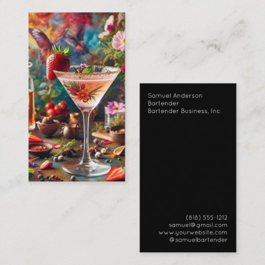 Barkeeper-Visitenkarten Visitenkarte (Vorne/Hinten)