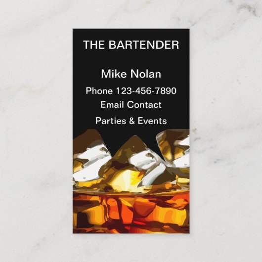 Barkeeper-Whisky-Glas Visitenkarte (Vorderseite)