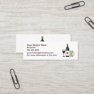 Barkeeper White Mini Visitenkarte