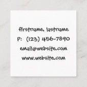 Barkeeper Zebra Cocktail Quadratische Visitenkarte (Rückseite)