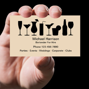 Barkeeper zur Miete Mixologe Visitenkarte