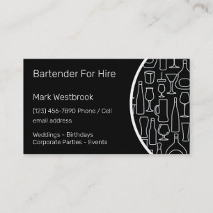 Barkeeper zur Miete Modern Visitenkarte