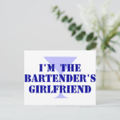 Barkeepers Freundin Postkarte (Stehend Vorderseite)