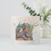 Barken Baboon Postcard Art Notecard Dankeskarte (Stehend Vorderseite)