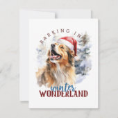 Barken in einem Winter Wonderland Flat Christmas C Feiertagskarte (Vorderseite)