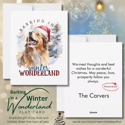 Barken in einem Winter Wonderland Flat Christmas C Feiertagskarte