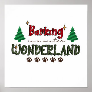 Barken in einem Winterwunderland - Weihnachten Poster