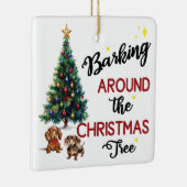 Barken um den Weihnachtsbaum: Dackel Keramikornament (Rechts)