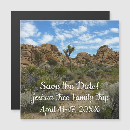 Barker Dam Loop Wandern im Joshua Tree Nationalpar Magnetkarte (Vorne/Hinten)