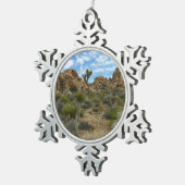 Barker Dam Loop Wandern im Joshua Tree Nationalpar Schneeflocken Zinn-Ornament (Rechts)