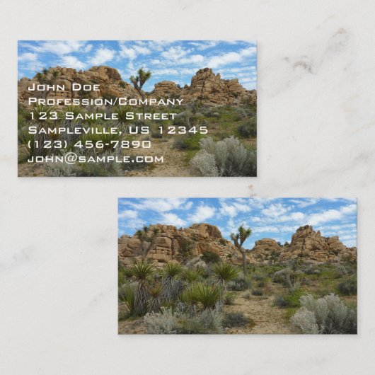 Barker Dam Loop Wandern im Joshua Tree Nationalpar Visitenkarte (Vorne/Hinten)