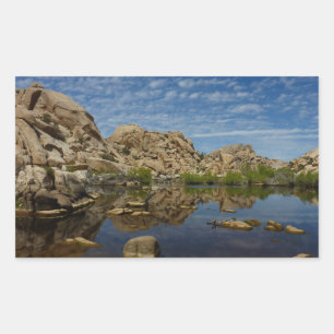 Barker Dam Spiegelung bei Joshua Tree I Rechteckiger Aufkleber