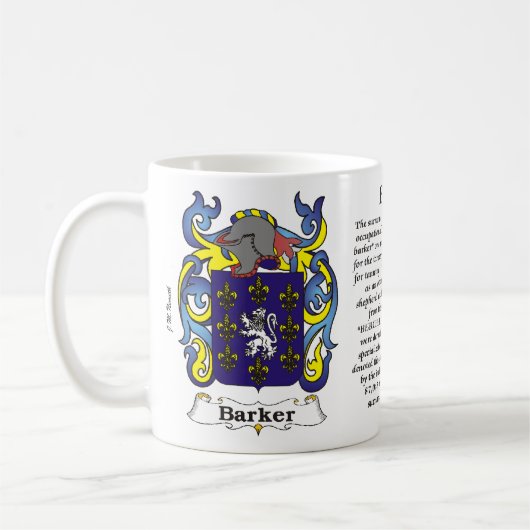 Barker-Familien-Wappen Tasse (Links)