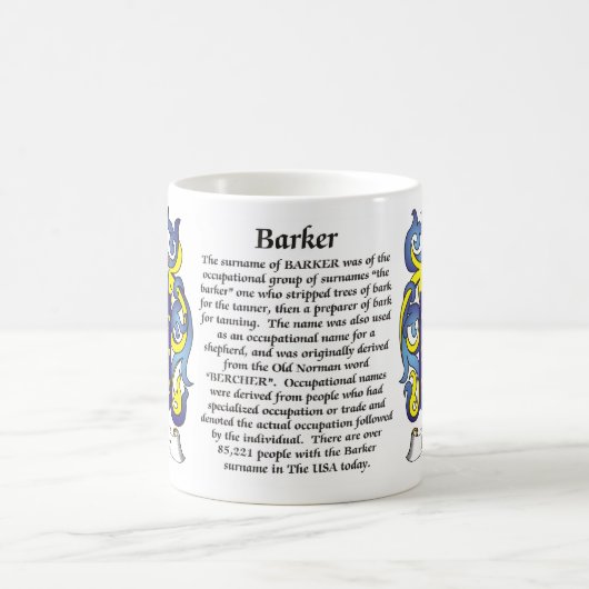 Barker-Familien-Wappen Tasse (Mittel)