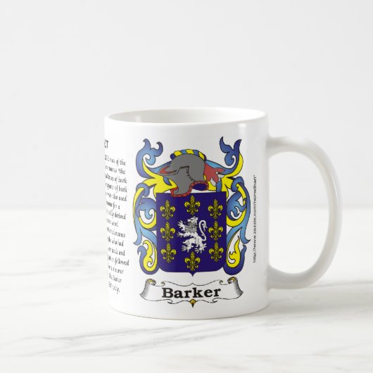 Barker-Familien-Wappen Tasse (Rechts)