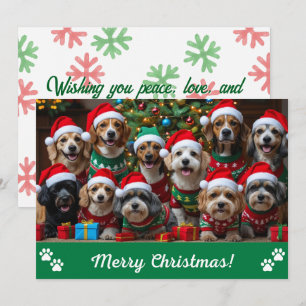 Barkin' Rund um den Weihnachtsbaumhund Personalisi Feiertagskarte