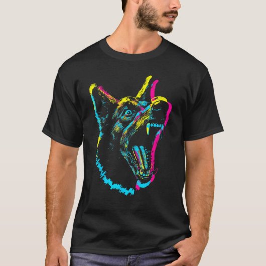 Barking Dog Punk Gothic Rave Wear Edgy EDM Grunge T-Shirt (Vorderseite)