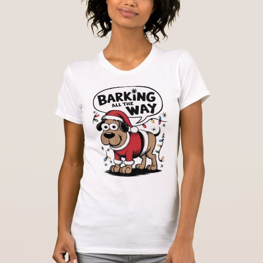 Barking Hund Weihnachts-T - Shirt (Vorderseite)