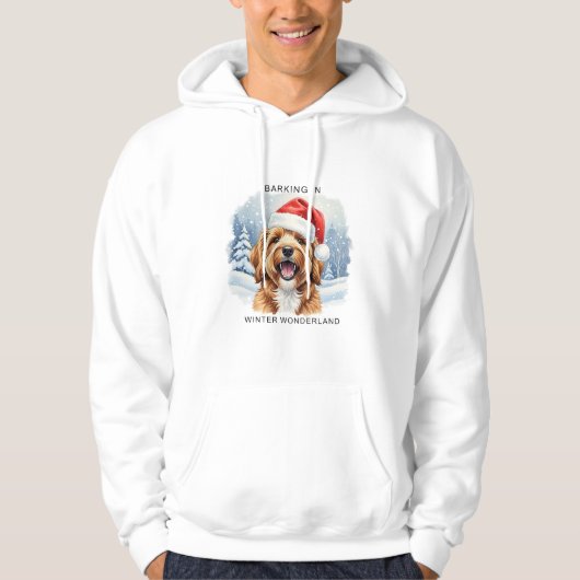 Barking in a Winter Wonderland Dog Christmas Hoodie (Vorderseite)
