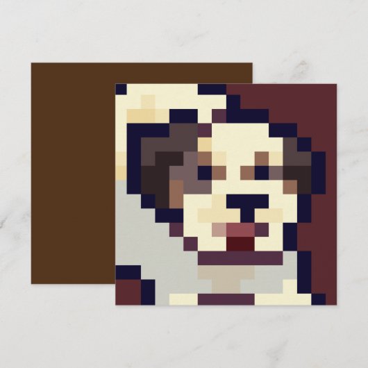 Barking puppy pixel art card (Vorne/Hinten)