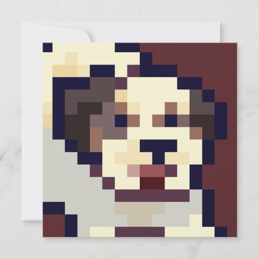 Barking puppy pixel art card (Vorderseite)