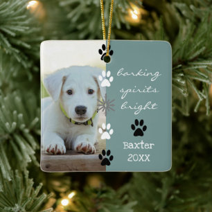 Barking Spirits Bright Puppy Dog Foto Keramikornament