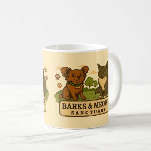 Barks & Meows Sanctuary Kaffeetasse (VorderseiteRechts)