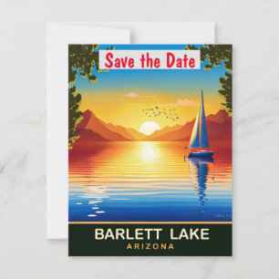 Barlett Lake, Arizona, Travel Postcard, Save The Date