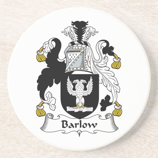 Barlow Familienwappen Sandstein Untersetzer (Vorne)