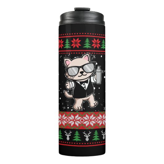 Barman Ugly Christmas Sweater Thermosbecher (Vorderseite)
