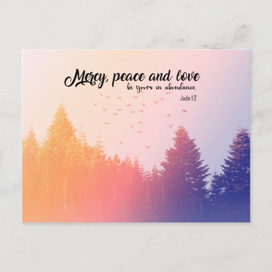 Barmherzigkeit, Frieden und Liebe (Jude 1:2) Postkarte (Vorderseite)