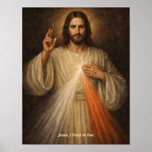 Barmherzigkeit Gottes - Jesus, ich vertraue auf di Poster