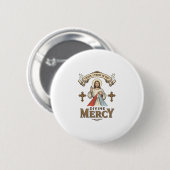 Barmherzigkeit Jesu Vintage-Gravur religiöses T-Sh Button (Vorne & Hinten)