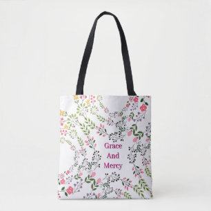 Barmherzigkeit und Gnade Weiße Blumen Tasche