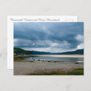 Barmouth Viaduct und River Mawddach Estuary Postkarte