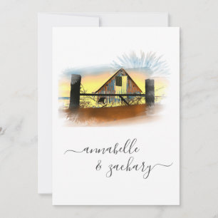 *~* Barn American Flag QR UAWG AR19 Wedding Invita Einladung