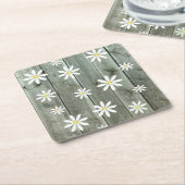 Barn Board Daisy Blume Rechteckiger Pappuntersetzer (angewinkelt)