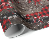 Barn Board Snowy Buffalo Kariertes Weihnachtspferd Geschenkpapier (Rolleneckpunkt)