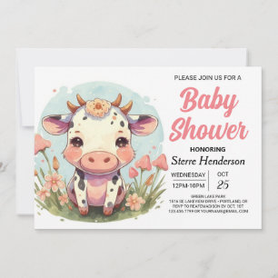 Barn Boho Custom Cow Baby Dusche Einladung