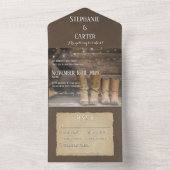 Barn & Boots Rustikales Cowboy Western Dinner All In One Einladung (Innen Boden)