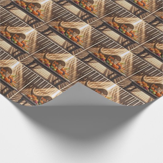 Barn Cat In a Thanksgiving Cornucopia Geschenkpapier (Ecke)