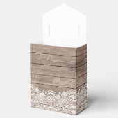 Barn Chic Rustic Brown Wood White Lace Wedding Geschenkschachtel (Geöffnet)