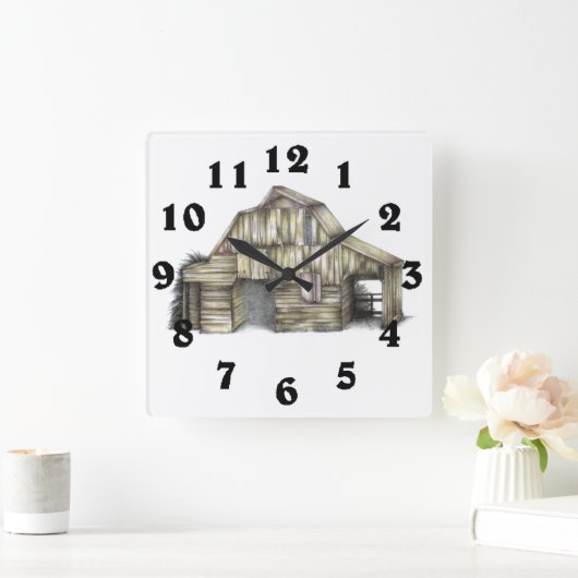 Barn Clock Quadratische Wanduhr (Zuhause)