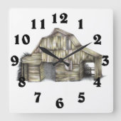 Barn Clock Quadratische Wanduhr (Vorderseite)