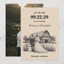Barn Couple Save the Date