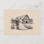 Barn Couple Wedding Begleitkarte (Rückseite)