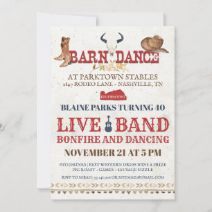 Barn Dance Party Einladung   Rodeo Cowboy Party