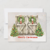 Barn Doors Foto Weihnachtskarte Mitteilungskarte (Vorderseite)